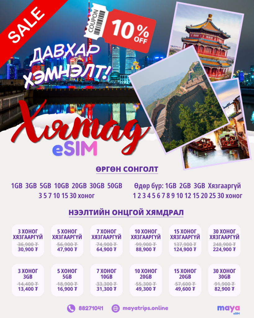 Хятад аяллын eSIM